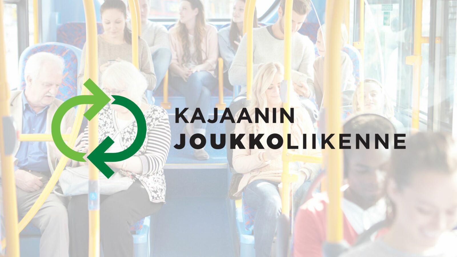 Eri-ikäisiä matkustajia bussissa